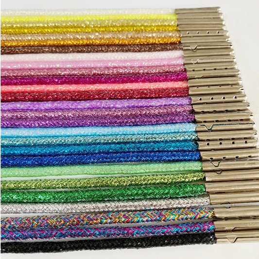 Rope Glitter Shoelaces With Metal Ends