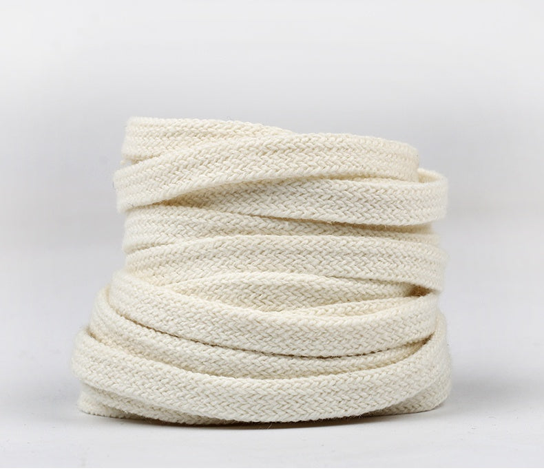 8mm Slim Flat Double Layer Cotton Shoelaces