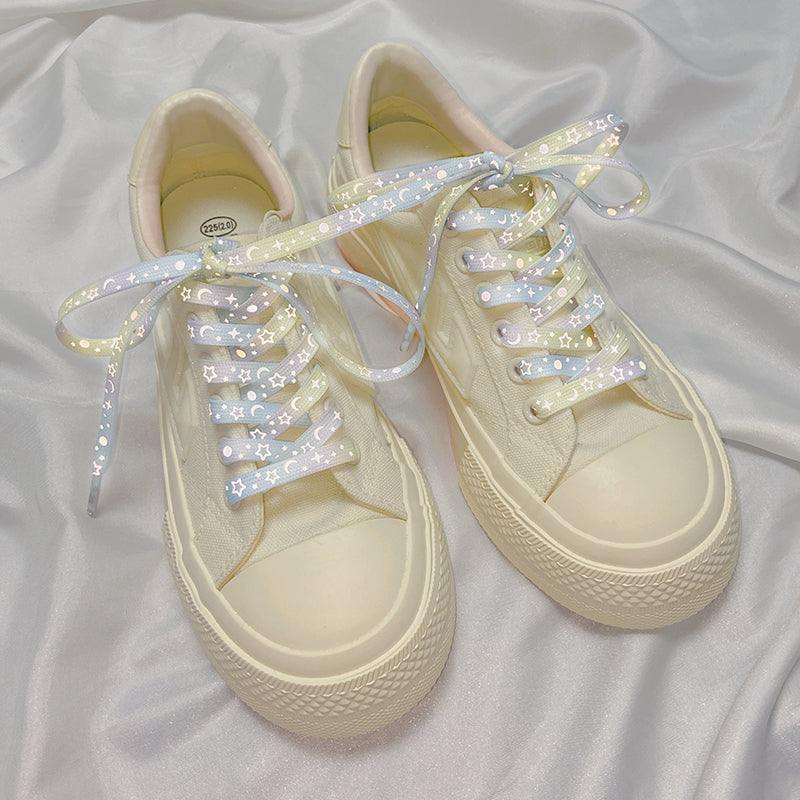 Star and Moon Light Reflective Rope Shoelaces